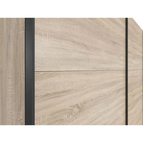 Dressing TETRIX, stejar sonoma/alb lucios, PAL, cu 2 usi, 220x60x196 cm