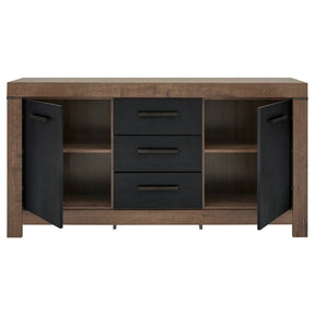 Comoda BALIN, negru/stejar, PAL, 160x45x85 cm