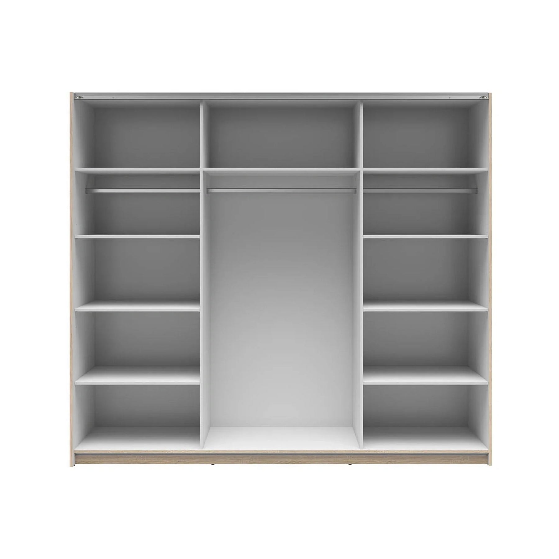 Dressing TETRIX, stejar sonoma/alb lucios, PAL, cu 2 usi, 220x60x196 cm