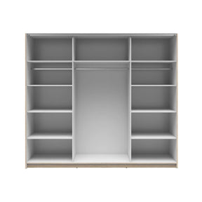 Dressing TETRIX, stejar sonoma/alb lucios, PAL, cu 2 usi, 220x60x196 cm