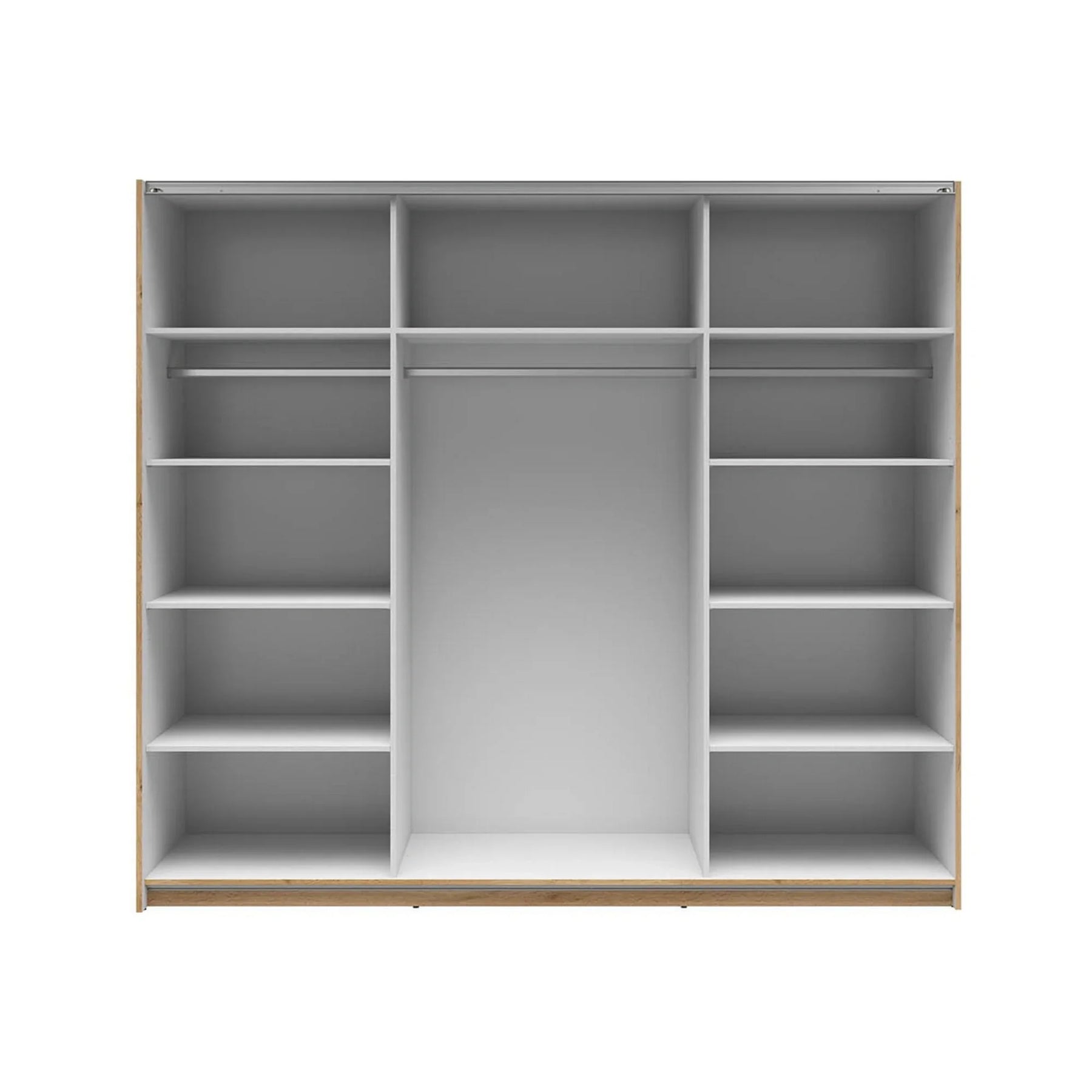 Dressing TETRIX, stejar wotan/alb lucios, PAL, cu 2 usi, 220x60x196 cm