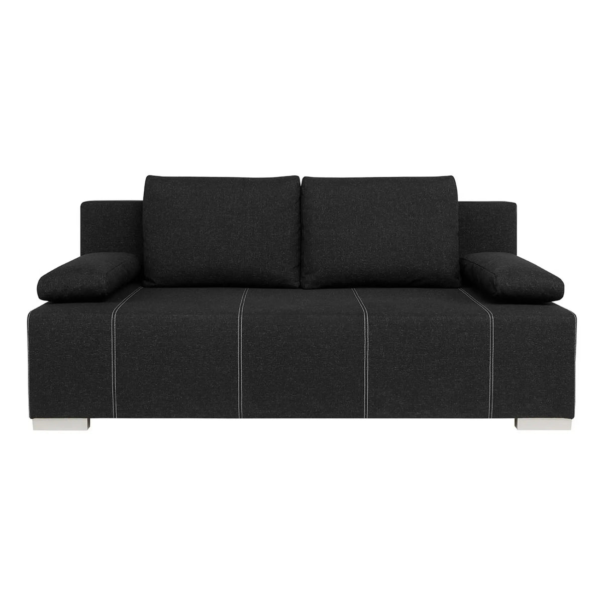 Canapea extensibila STREET IV, stofa catifelata negru - Denver 21, 197x98x95 cm