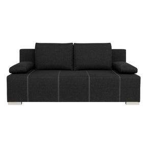 Canapea extensibila STREET IV, stofa catifelata negru - Denver 21, 197x98x95 cm