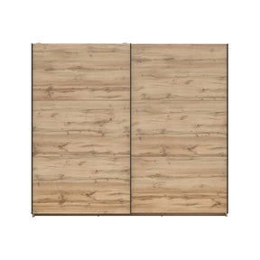 Dressing TETRIX, stejar wotan/alb lucios, PAL, cu 2 usi, 220x60x196 cm