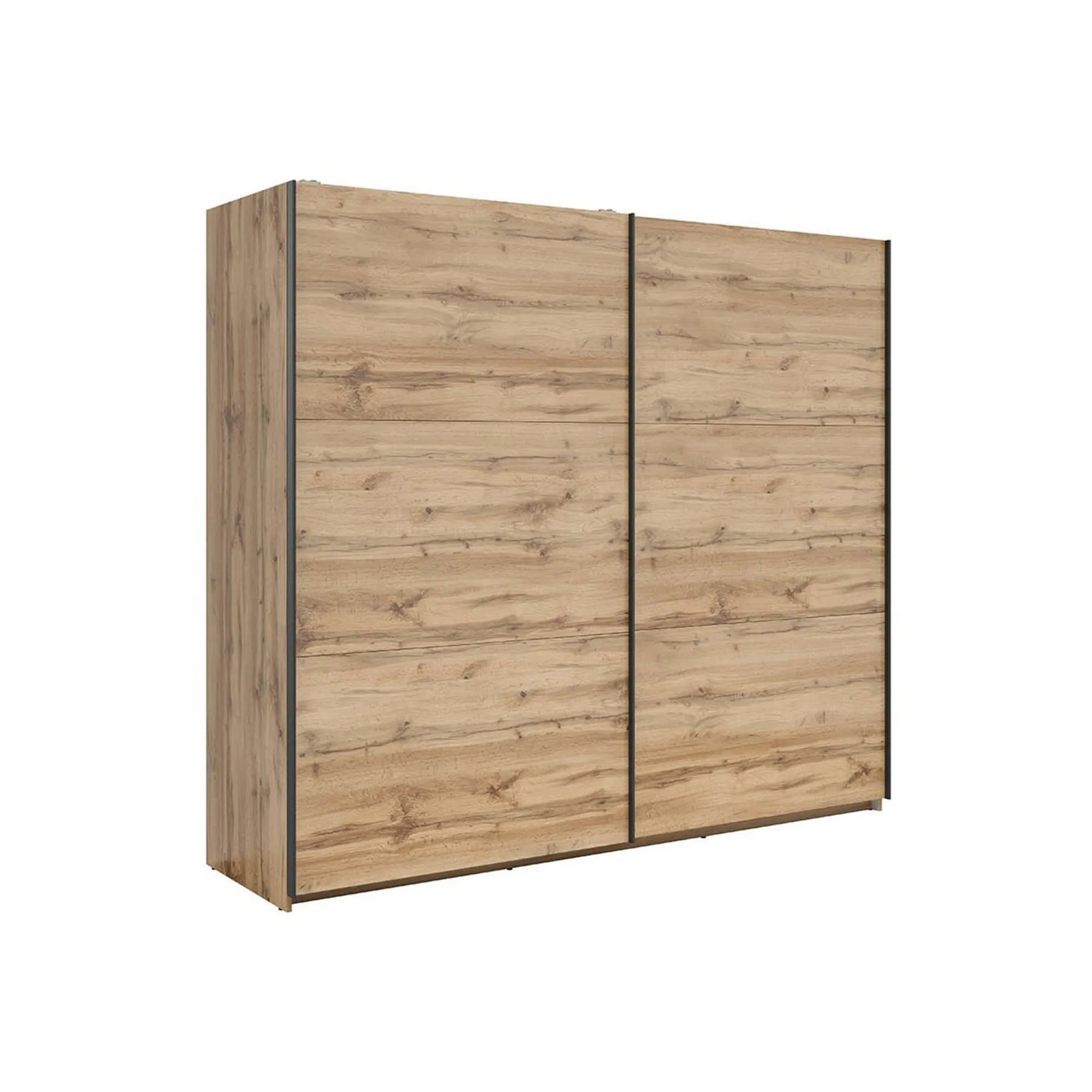 Dressing TETRIX, stejar wotan/alb lucios, PAL, cu 2 usi, 220x60x196 cm
