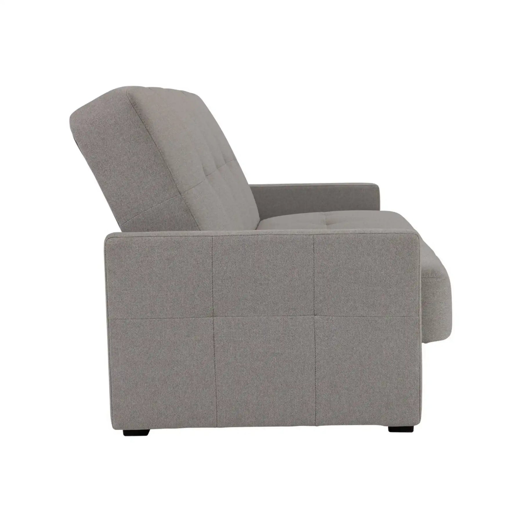 Canapea extensibila MARO, stofa clasica gri - Mossa 09, cu lada depozitare, 207x95x95 cm