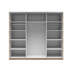 Dressing TETRIX, stejar wotan, PAL, cu 2 usi si oglinda, 220x60x196 cm