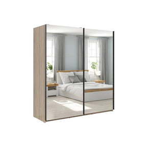 Dulap TETRIX, stejar sonoma, PAL, cu 2 usi si oglinzi, 183x60x196 cm