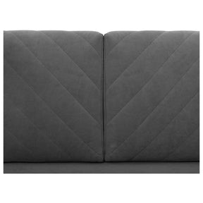 Canapea extensibila LOGAN, stofa catifelata gri - Mavel 14, 214x96x91 cm