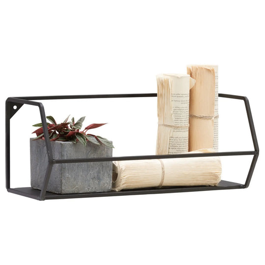 Raft NORA, negru, metal, 40x16x16 cm