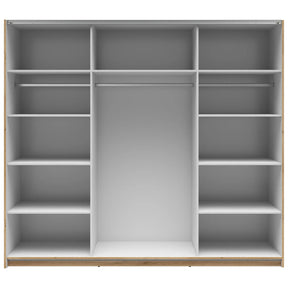Dressing TETRIX, stejar wotan, PAL, cu 2 usi si oglinzi, 220x60x196 cm
