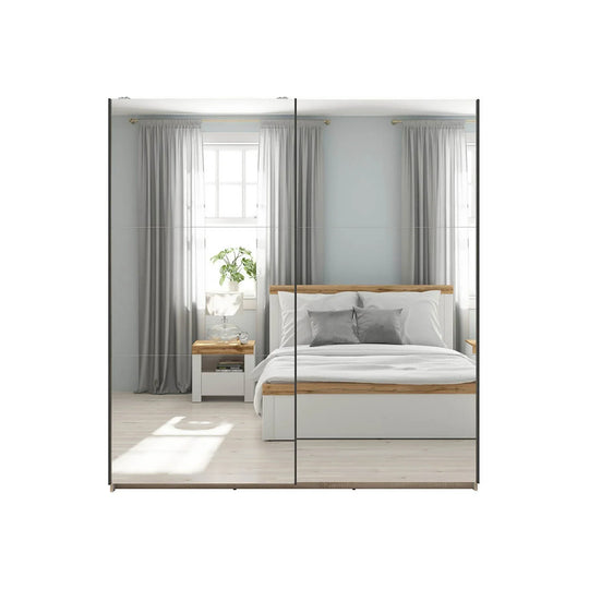 Dulap TETRIX, stejar sonoma, PAL, cu 2 usi si oglinzi, 183x60x196 cm