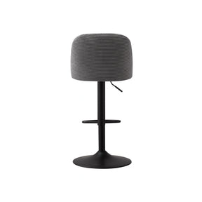 Scaun bar JAMES, gri inchis/negru, stofa/metal, 46x50x90/112 cm
