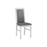 Scaun COMO, gri/alb, stofa catifelata/lemn, 43x51x92 cm