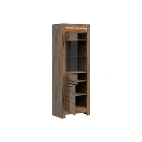 Vitrina TORIN, stejar, PAL/sticla securizata, 71x45x200 cm