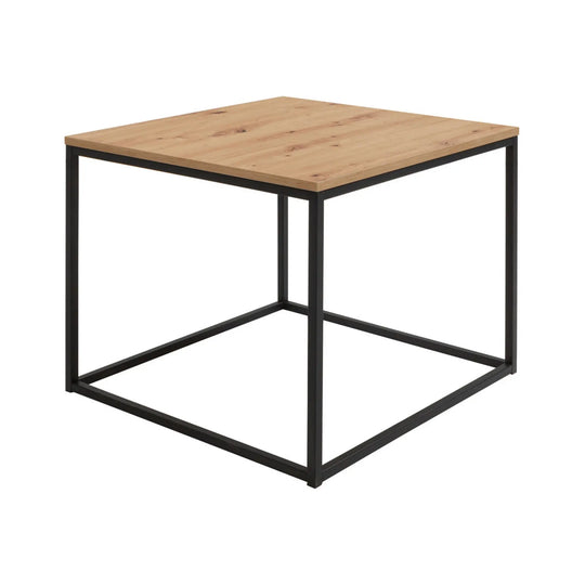 Masuta cafea AROZ, stejar artisan/negru, PAL/metal, 69x69x53 cm