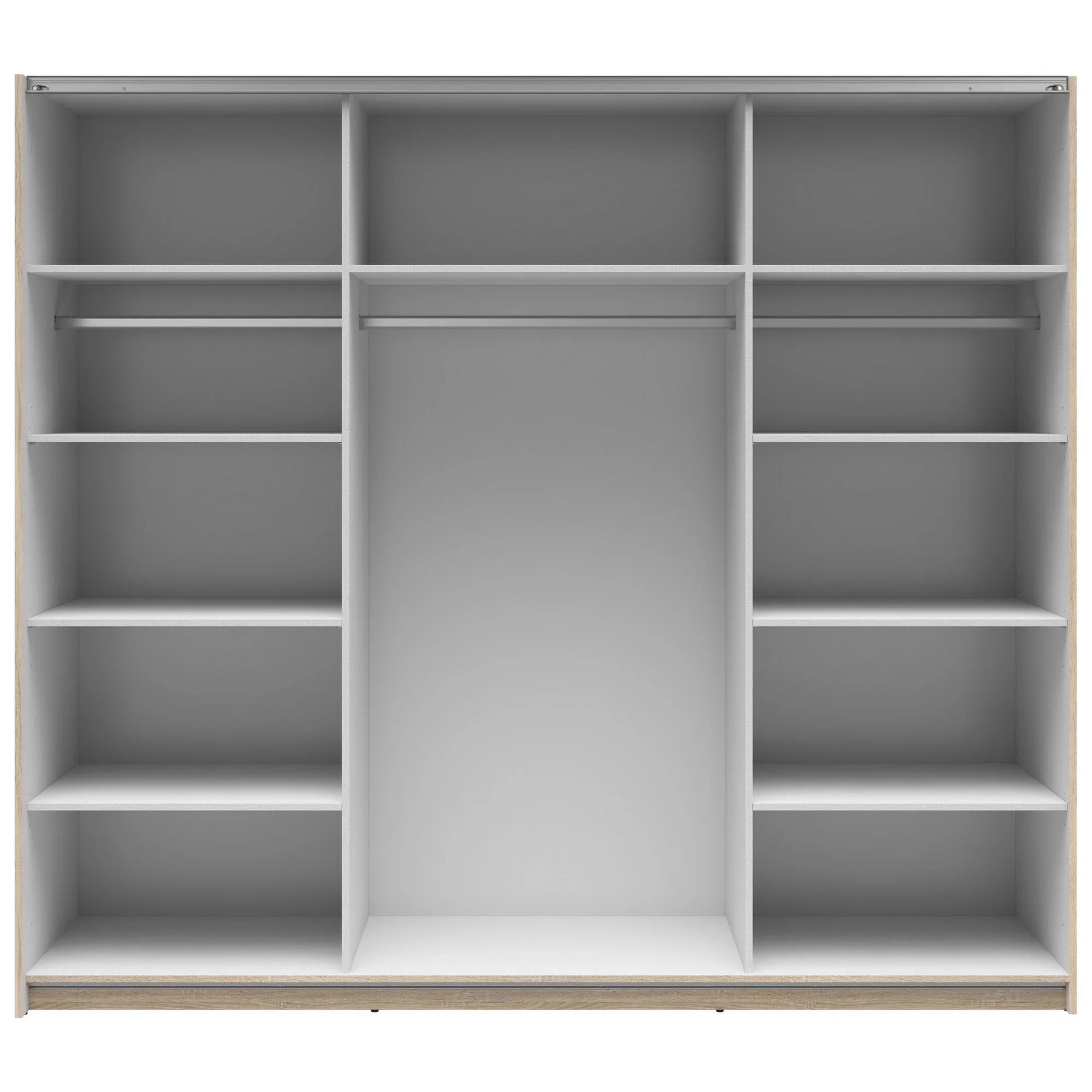 Dressing TETRIX, stejar sonoma/alb lucios, PAL, cu 2 usi, 220x60x196 cm