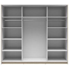 Dressing TETRIX, stejar sonoma/alb lucios, PAL, cu 2 usi, 220x60x196 cm