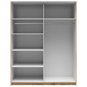 Dulap TETRIX, stejar wotan/alb lucios, PAL, cu 2 usi, 154x60x196 cm