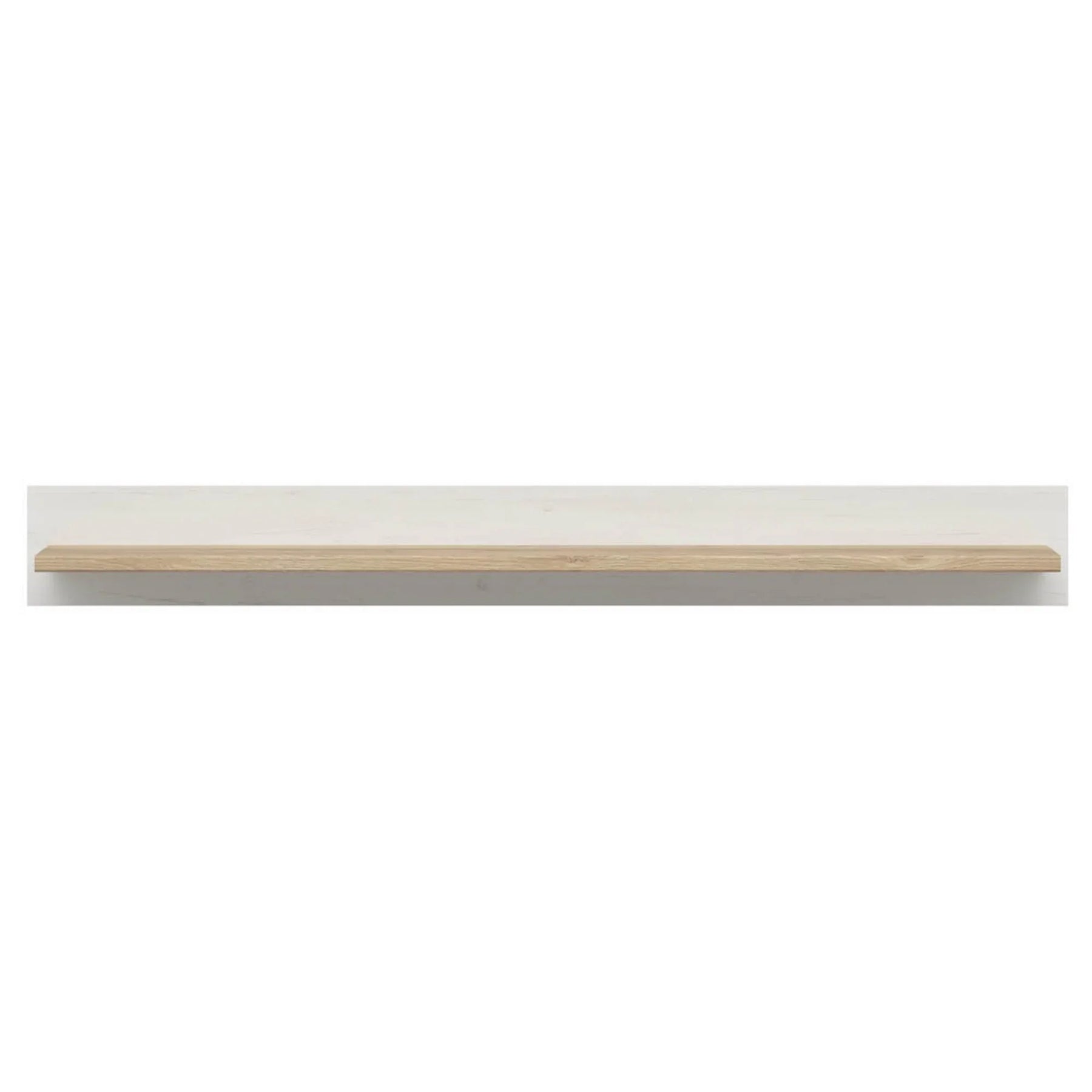Polita LOKSA, alb/stejar, PAL laminat, 143x24x17 cm