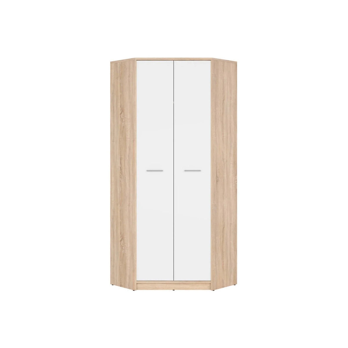 Dulap NEPO PLUS, alb/stejar sonoma, PAL laminat, cu 2 usi, 80x80x197 cm