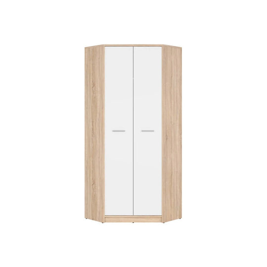 Dulap NEPO PLUS, alb/stejar sonoma, PAL laminat, cu 2 usi, 80x80x197 cm