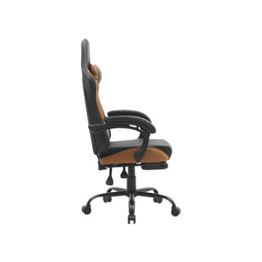 Scaun gaming G-TURBO, negru/maro, piele ecologica/metal, 65x64x125/135 cm