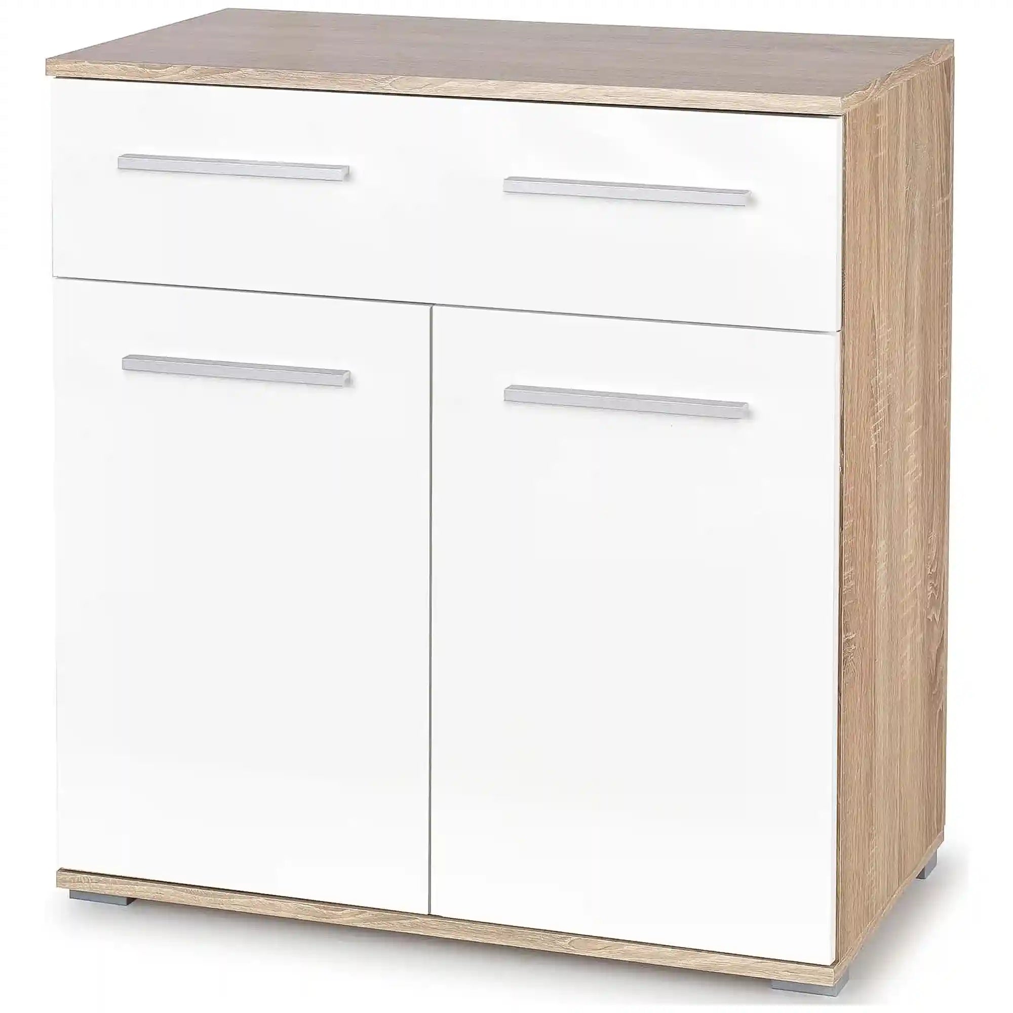 Comoda HOUSTON OCN-37988, alb/stejar sonoma