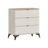 Comoda GLAMOUR, stejar/casmir, PAL, cu 3 sertare, 85x42x90 cm
