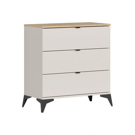 Comoda GLAMOUR, stejar/casmir, PAL, cu 3 sertare, 85x42x90 cm