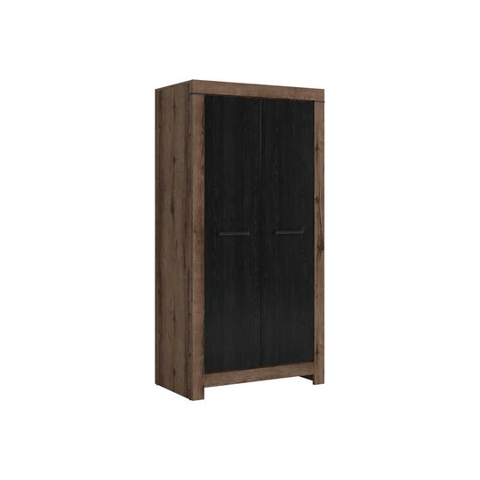 Dulap BALIN, negru/stejar, PAL, cu 2 usi, 98x55x195 cm