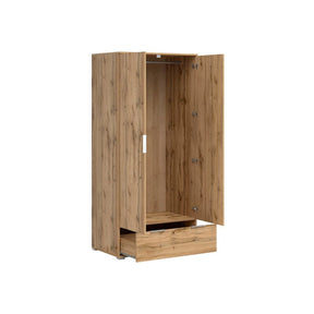 Dulap ZELE, stejar wotan, PAL, cu 2 usi, 91x57x195 cm