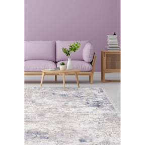 Covor ROMANTIK 02436B, 160x230 cm, forma dreptunghiulara, acril, gri/albastru
