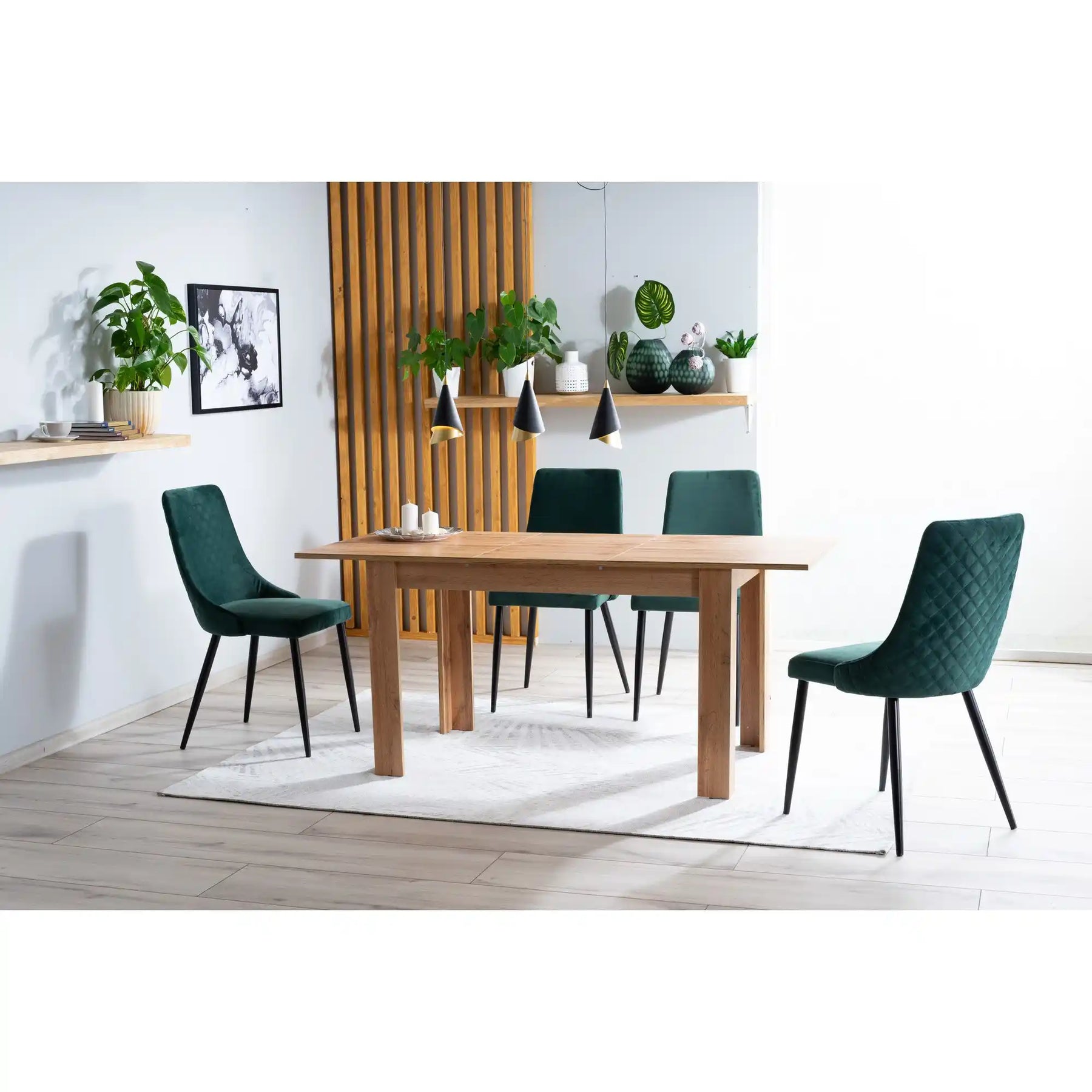 Scaun tapitat PIANO B, verde, 44x45x92