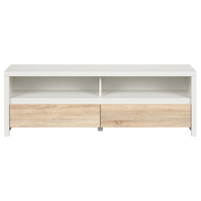 Comoda TV KASPIAN, alb/stejar sonoma, PAL laminat, 144x41x49 cm