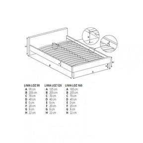 Cadru pat 120x200 HOUSTON OCN-36880, stejar sonoma