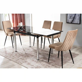 Scaun tapitat PIANO B, bej, 44x45x92