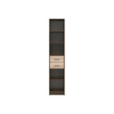 Biblioteca NEPO PLUS, stejar inchis/stejar sonoma, PAL laminat, 40x34x197 cm