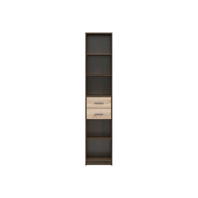 Biblioteca NEPO PLUS, stejar inchis/stejar sonoma, PAL laminat, 40x34x197 cm