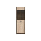 Vitrina NEPO PLUS, stejar, PAL laminat/sticla, 60x34x197 cm