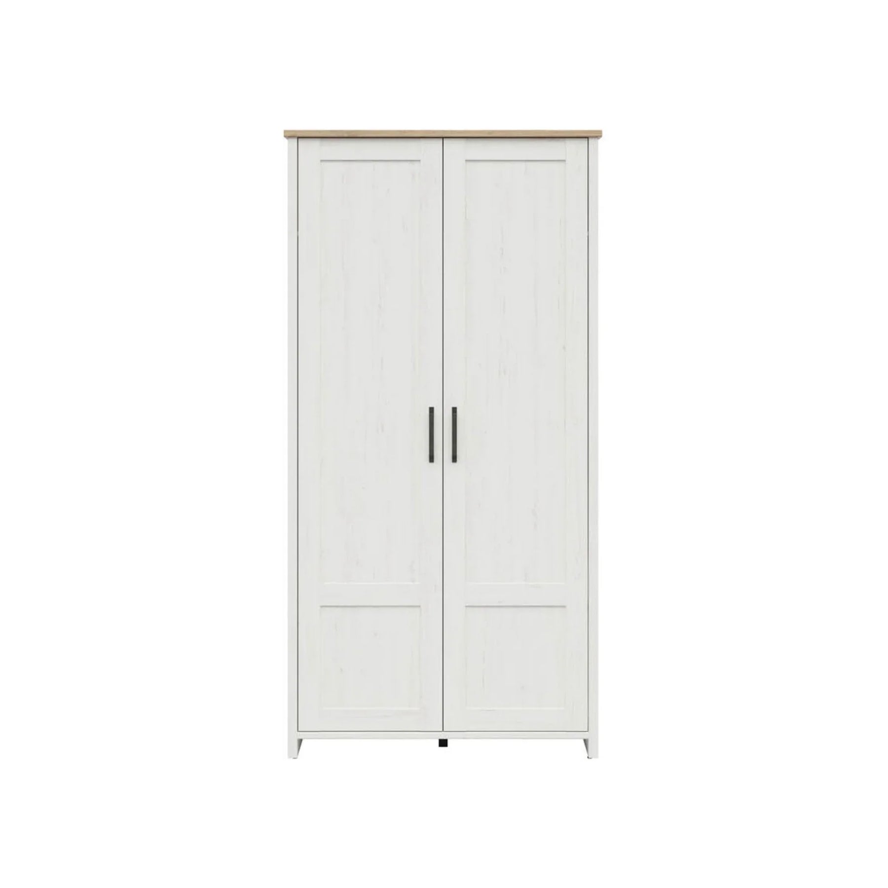 Dulap LOKSA, alb/stejar, PAL laminat, cu 2 usi, 102x57x201 cm