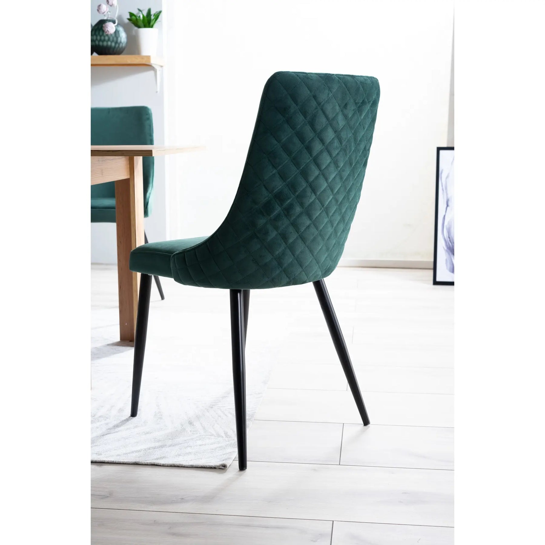 Scaun tapitat PIANO B, verde, 44x45x92