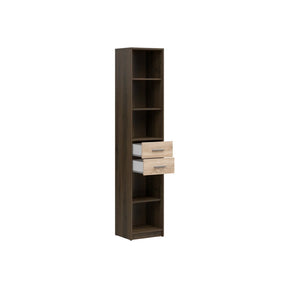 Biblioteca NEPO PLUS, stejar inchis/stejar sonoma, PAL laminat, 40x34x197 cm