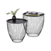 Set 2 masute cafea NELE, negru, metal