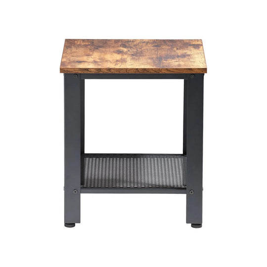 Masuta cafea ROMAN, nuc/negru, PAL/metal, 40x40x45 cm