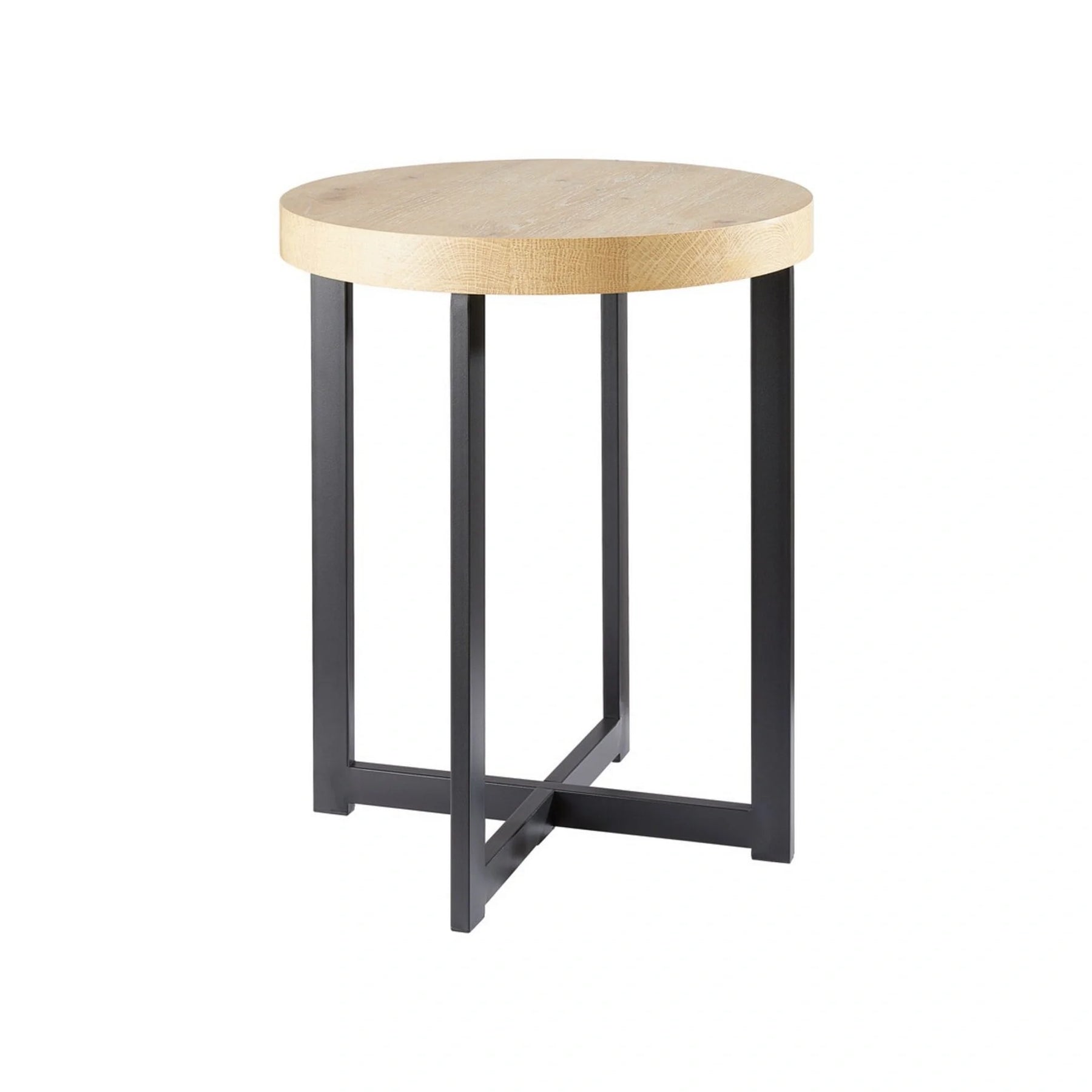 Masuta cafea TIM, stejar/negru, lemn/metal, 40x40x50 cm