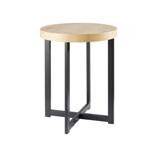 Masuta cafea TIM, stejar/negru, lemn/metal, 40x40x50 cm