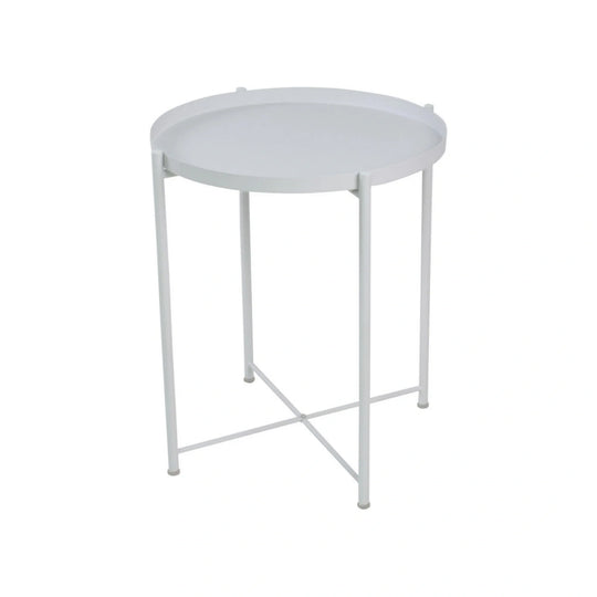 Masuta cafea TIM, alb, metal, 48x48x53 cm