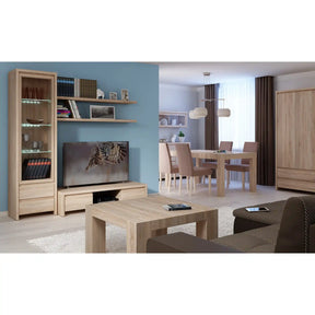 Vitrina KASPIAN, stejar sonoma, PAL/sticla, 56x41x201 cm