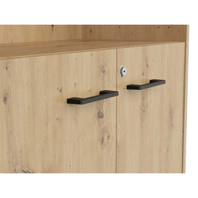 Comoda SPACE OFFICE, stejar artisan, PAL laminat, cu incuietoare, 80x37x122 cm